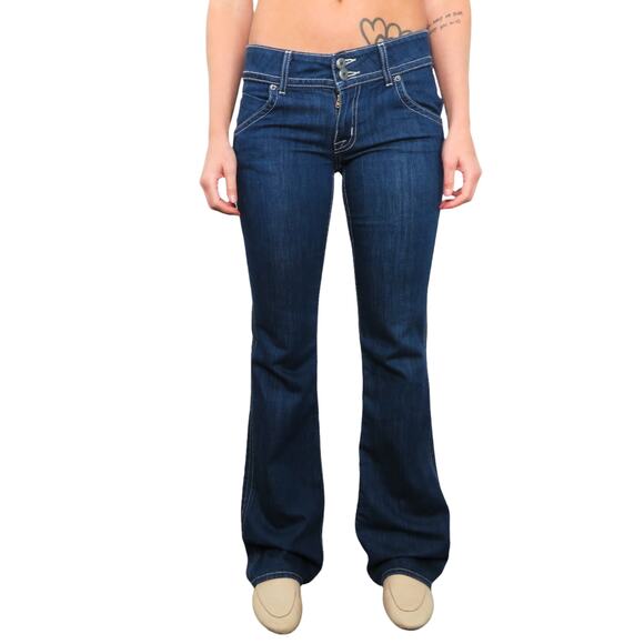 Y2k Hudson Designer Jeans Flared Leg Jeans Size 27 Pocket Detail Retro - Picture 3 of 8